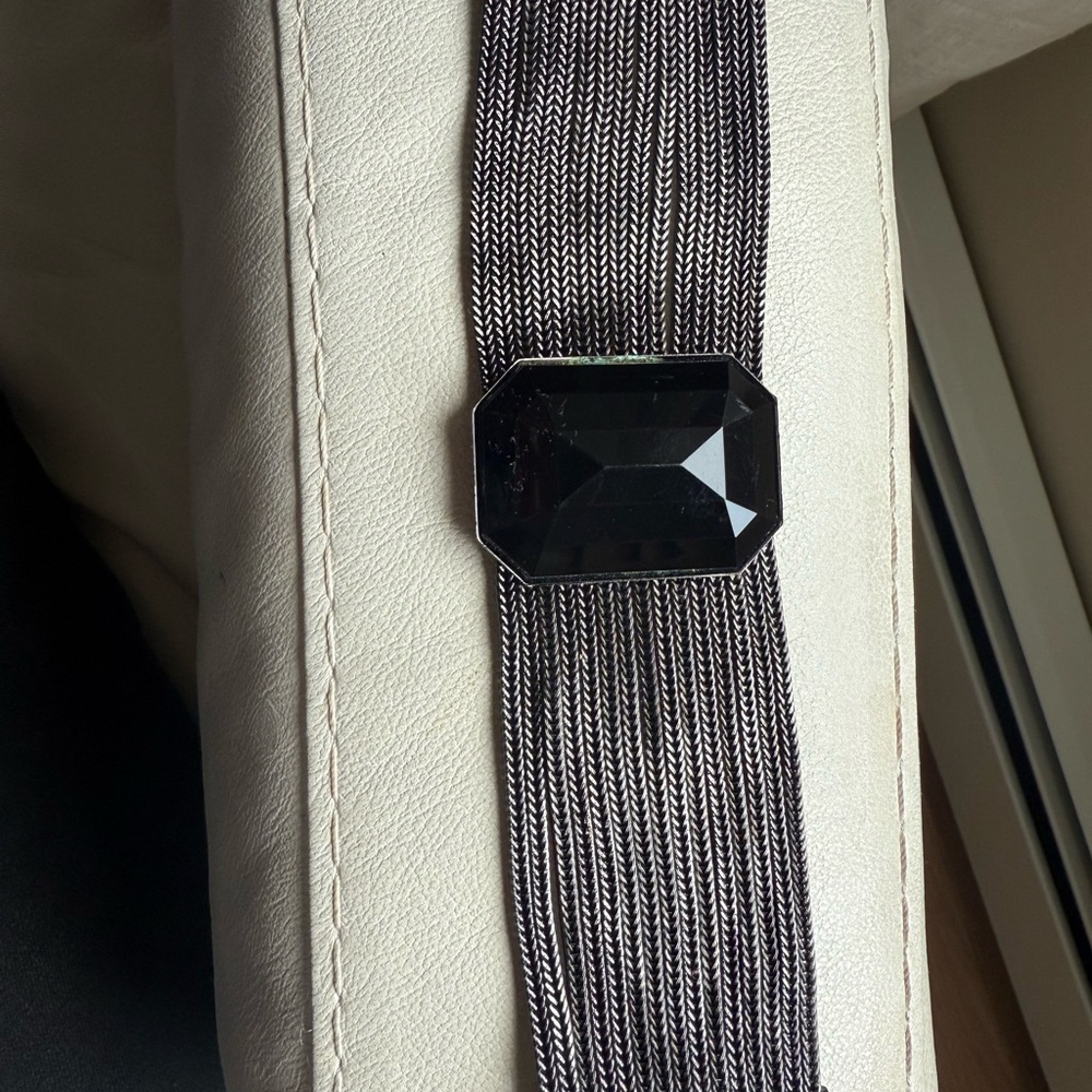 Elegant Black Gemstone Bracelet